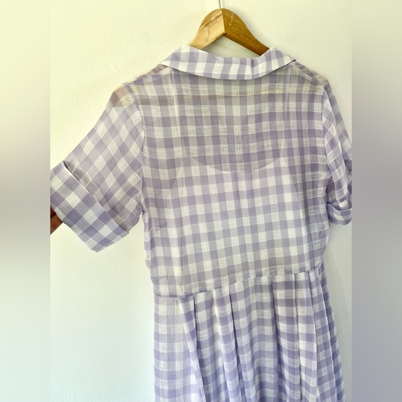 Sister Jane Daydream Purple Gingham Short Sleeve Babydoll Dress Size Medium - Picture 8 of 10